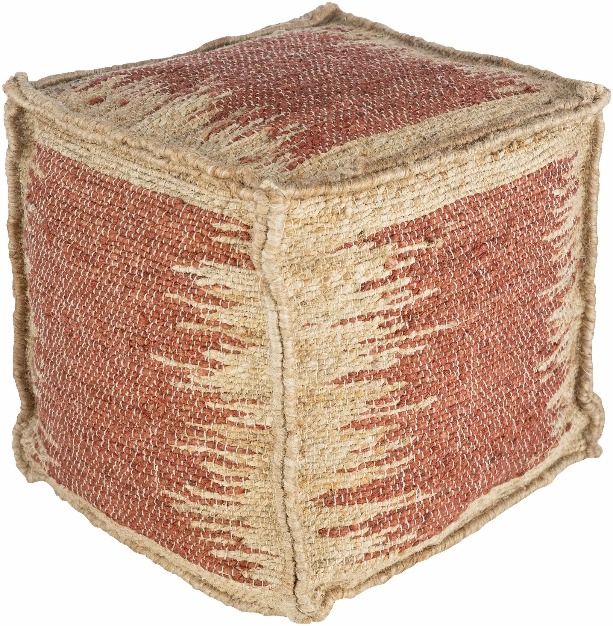 Rhuddlan Jute Rust Pouf by Boutique Rugs