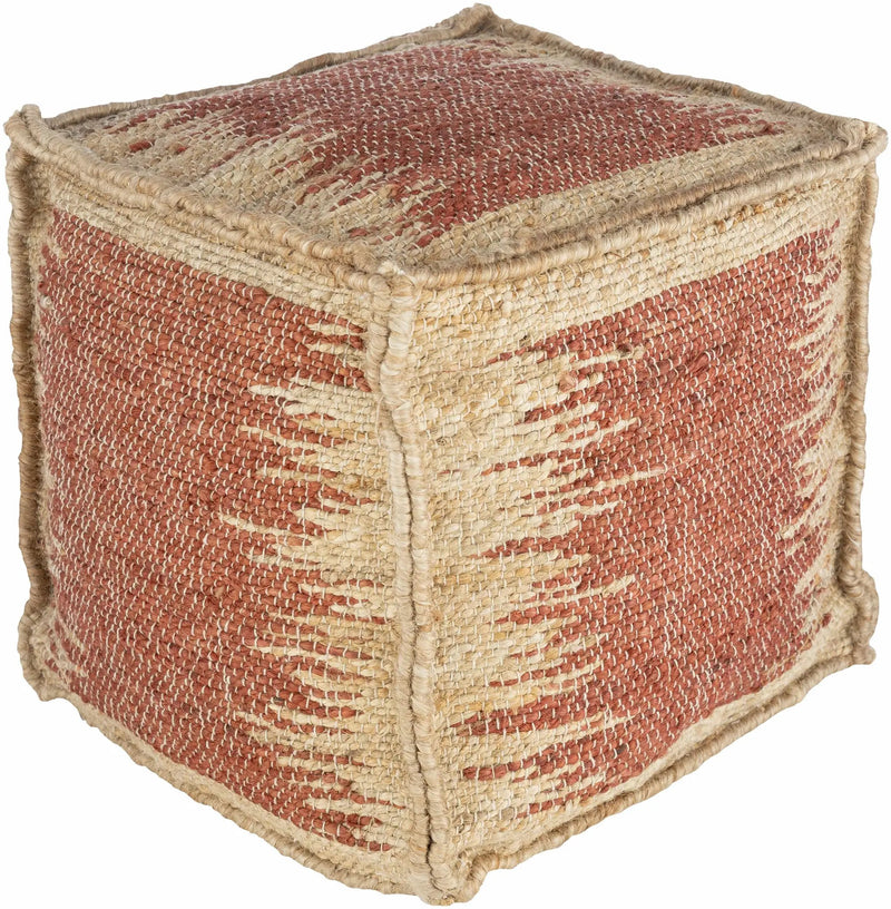 Rhuddlan Jute Rust Pouf by Boutique Rugs