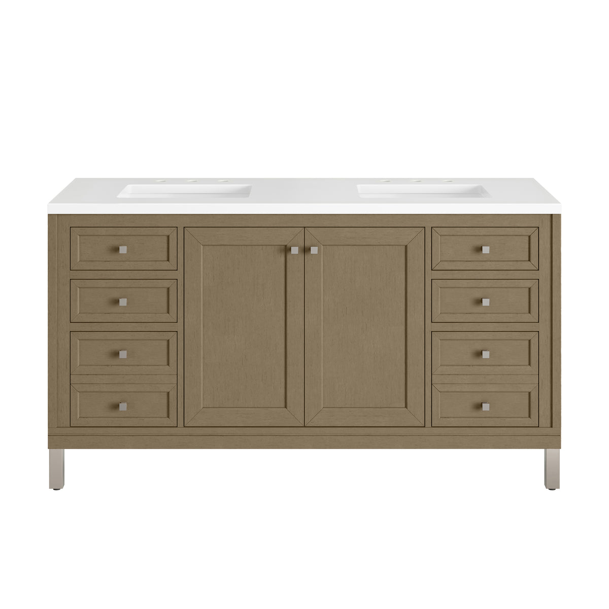 James Martin Chicago 60" Double Bathroom Vanity, Walnut Whisper, view 30