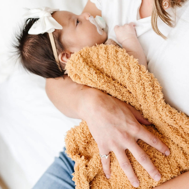 Ribbed Bamboni Mini Baby Blanket by HouseOfZazla