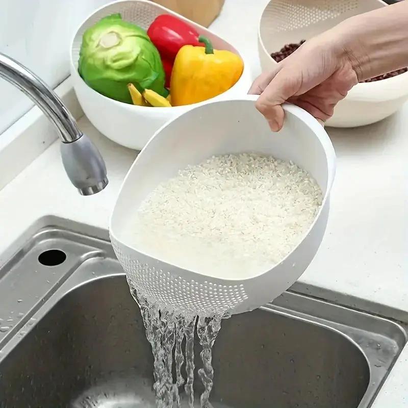 Rice Washing Sieve - Drain Plastic by House Of Avana