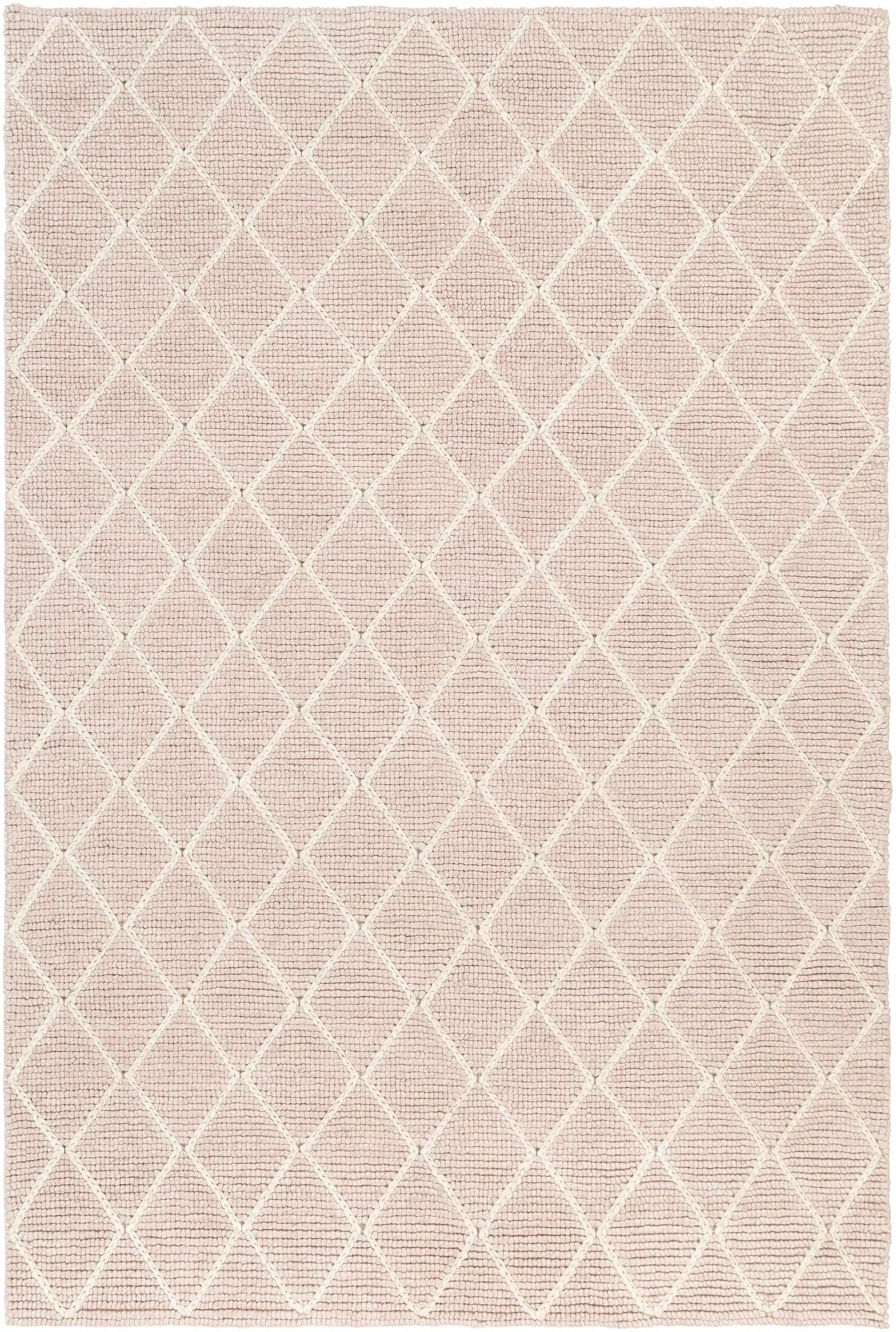Riceville Pink Trellis Wool&Viscose Rug - Clearance by Boutique Rugs