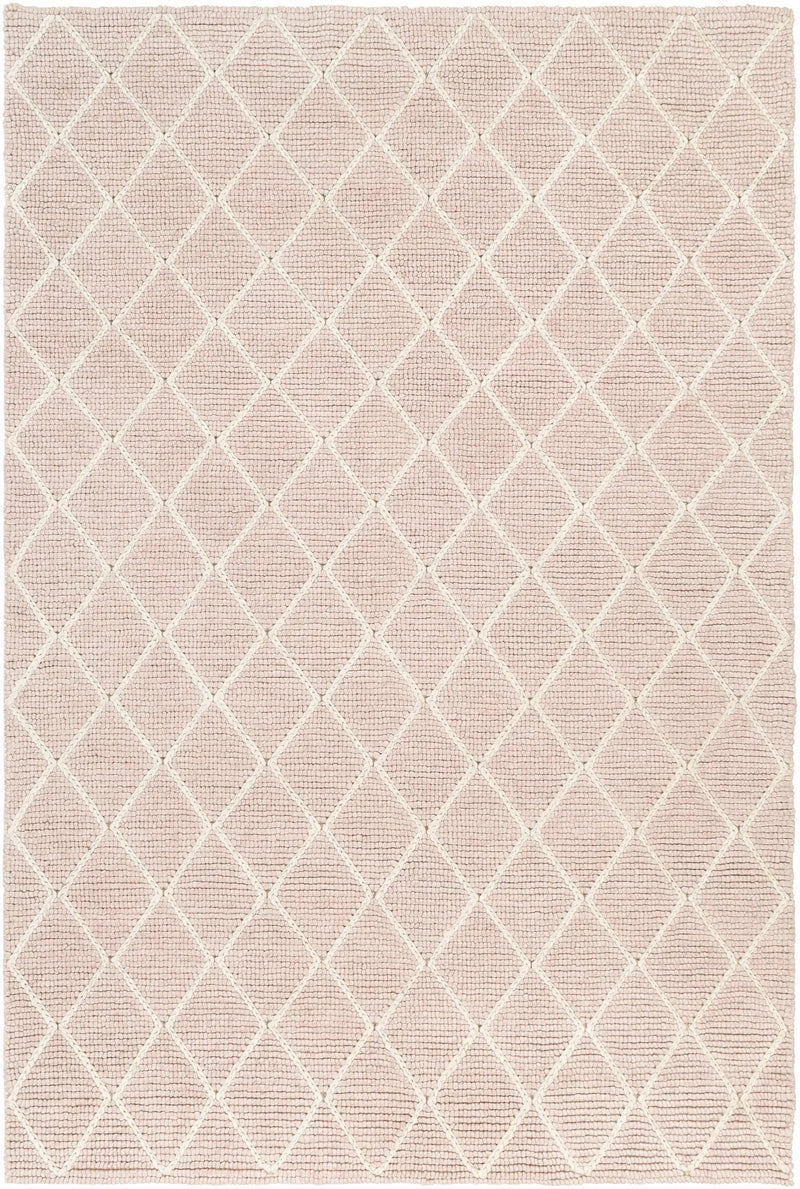 Riceville Pink Trellis Wool&Viscose Rug - Clearance by Boutique Rugs