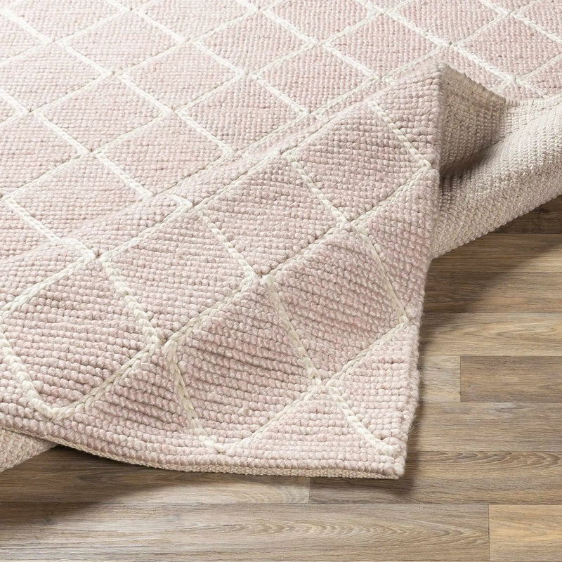 Riceville Pink Trellis Wool&Viscose Rug - Clearance by Boutique Rugs