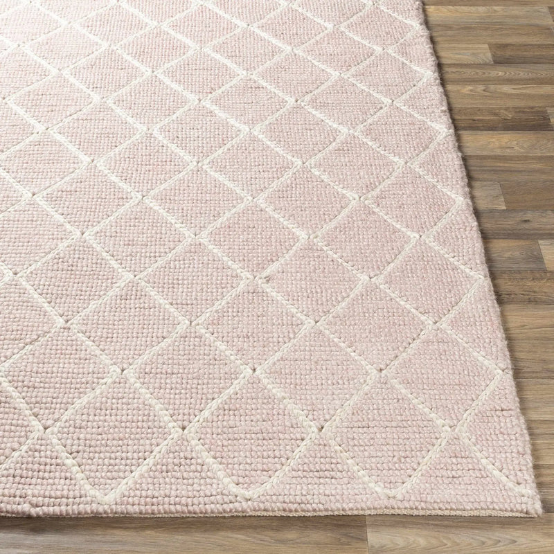 Riceville Pink Trellis Wool&Viscose Rug - Clearance by Boutique Rugs