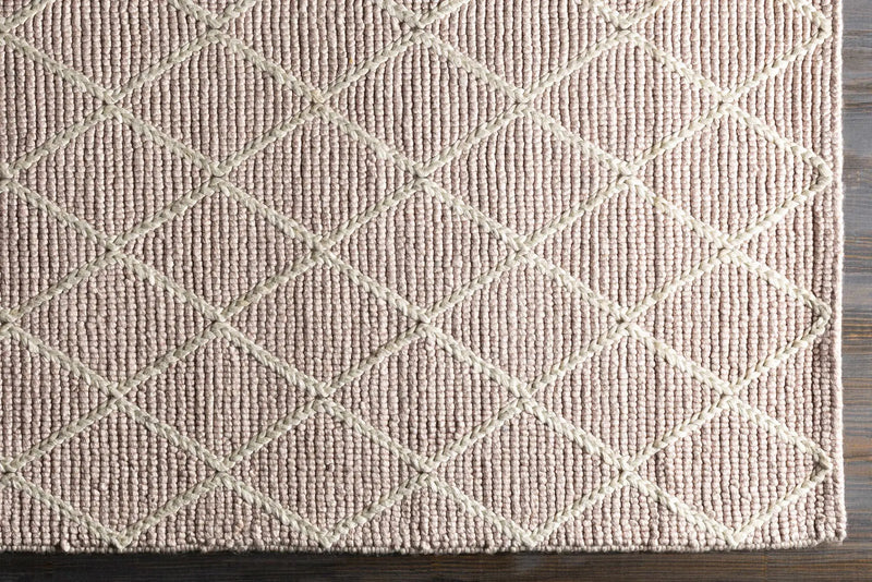 Riceville Pink Trellis Wool&Viscose Rug - Clearance by Boutique Rugs