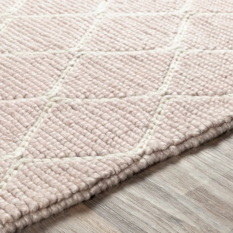 Riceville Pink Trellis Wool&Viscose Rug - Clearance by Boutique Rugs