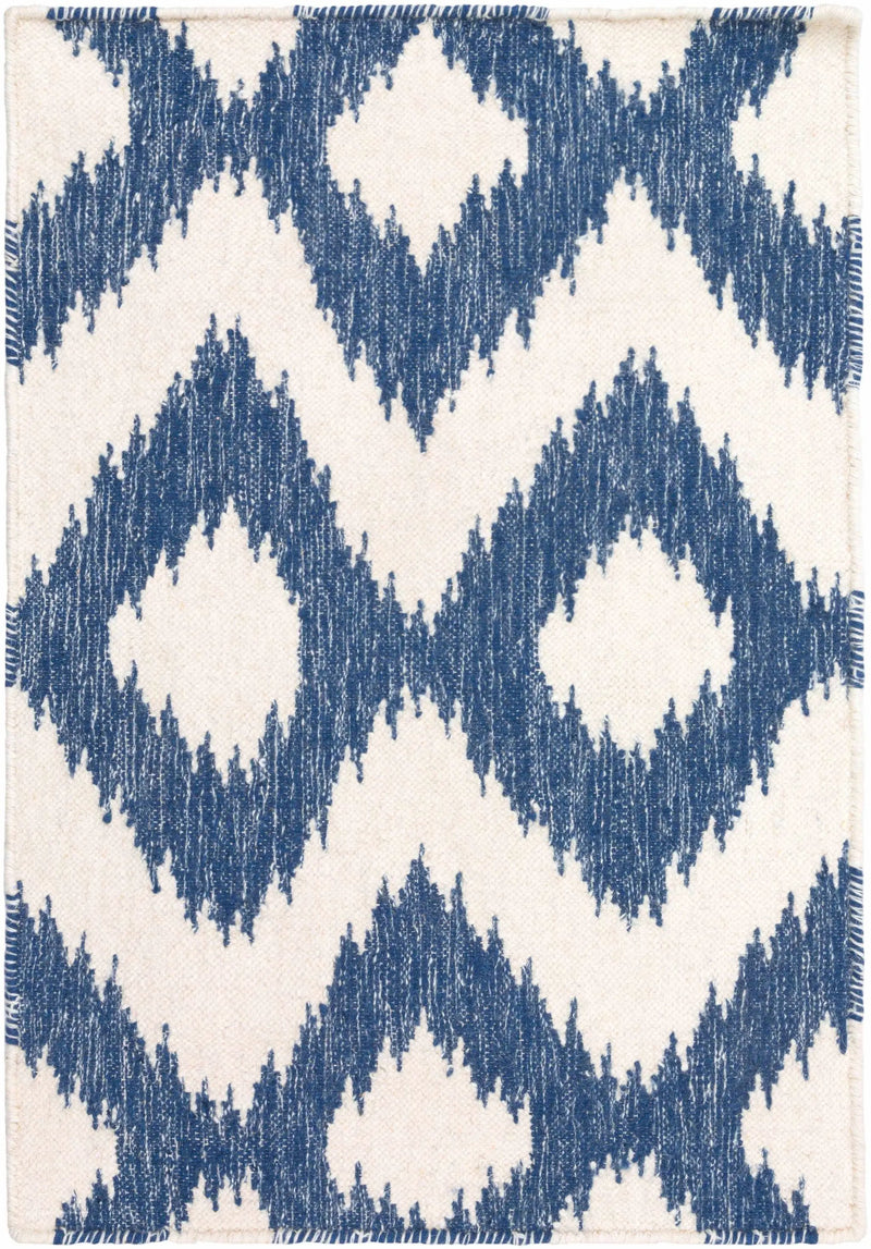 Oradell Blue Ikat Wool Rug - Clearance by Boutique Rugs