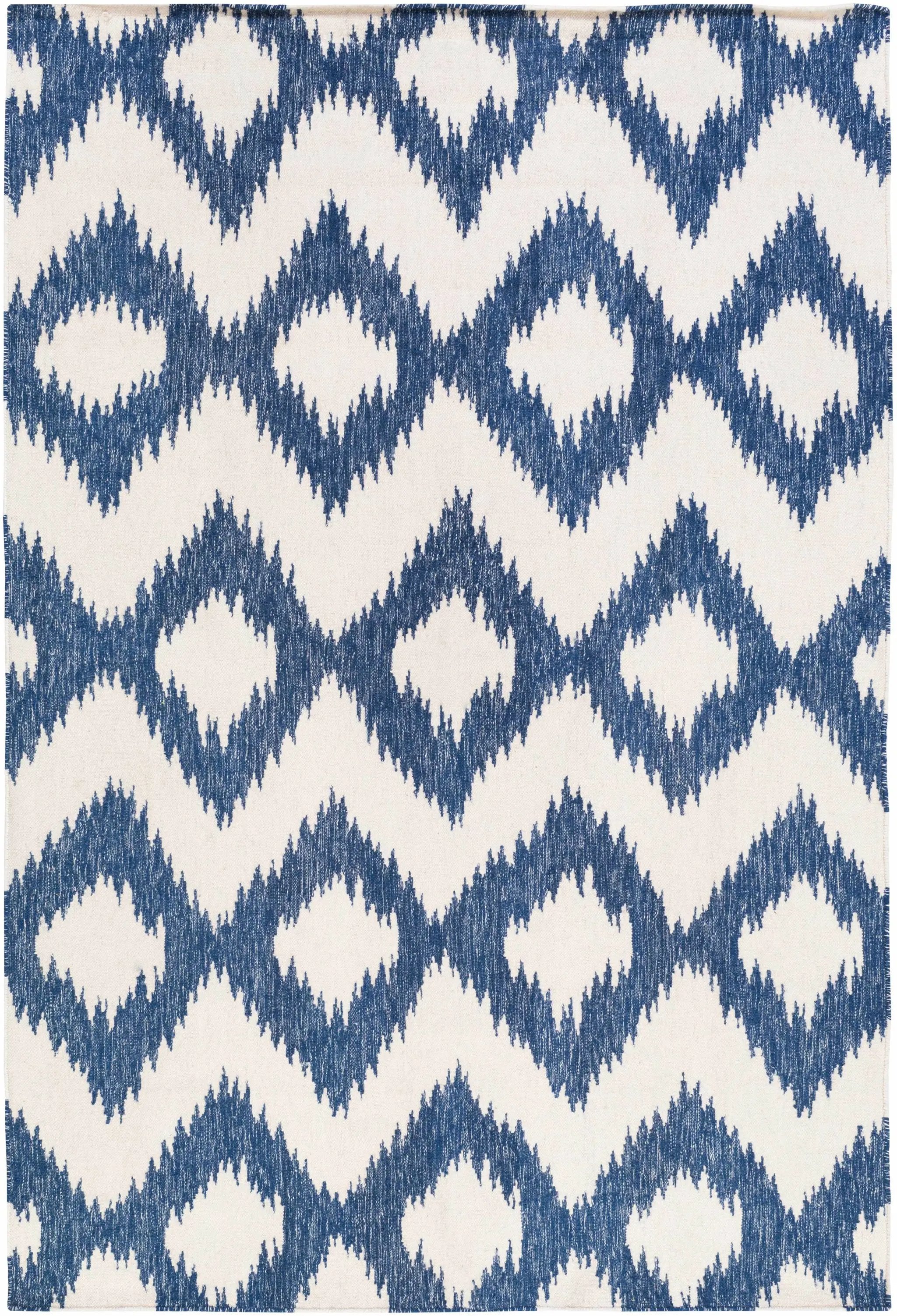 Oradell Blue Ikat Wool Rug - Clearance by Boutique Rugs