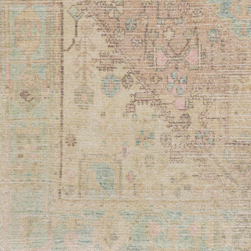 Rickinghall Peach&Sage Medallion Beige Rug - Clearance by Boutique Rugs