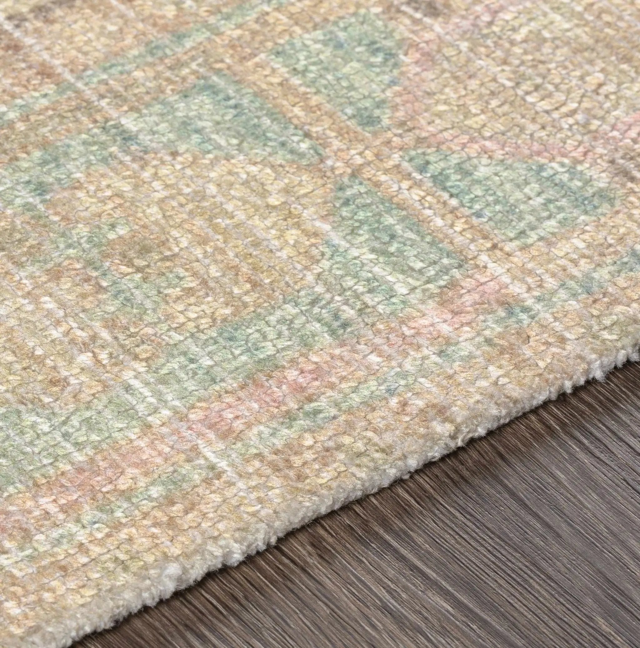 Rickinghall Peach&Sage Medallion Beige Rug - Clearance by Boutique Rugs