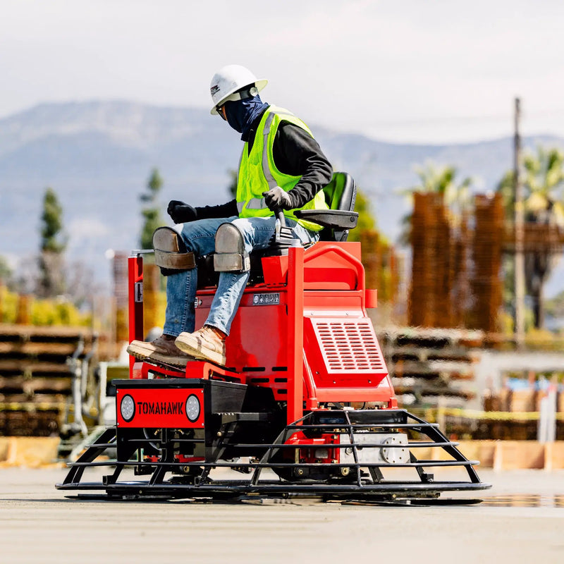 8 Foot Ride-On Concrete Power Trowel with 35HP Vanguard Engine by Tomahawk Power