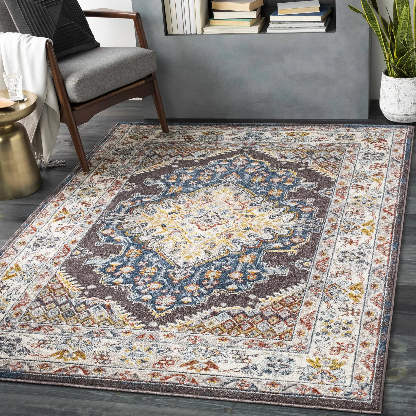Haymond Brown Medallion Area Rug by Boutique Rugs