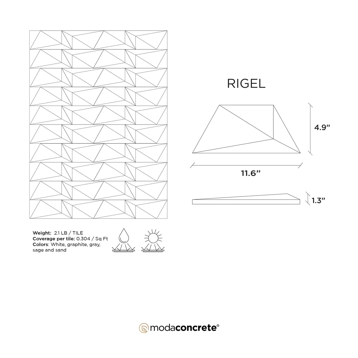 RIGEL Concrete Wall Tile by ModaConcrete - Direct source for architectural and precast concrete