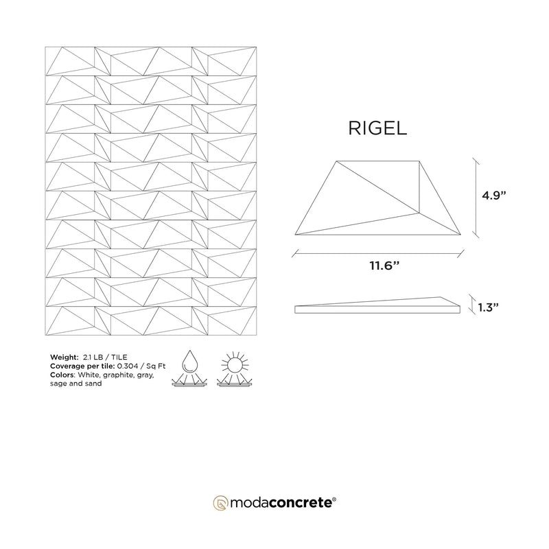 RIGEL Concrete Wall Tile by ModaConcrete - Direct source for architectural and precast concrete