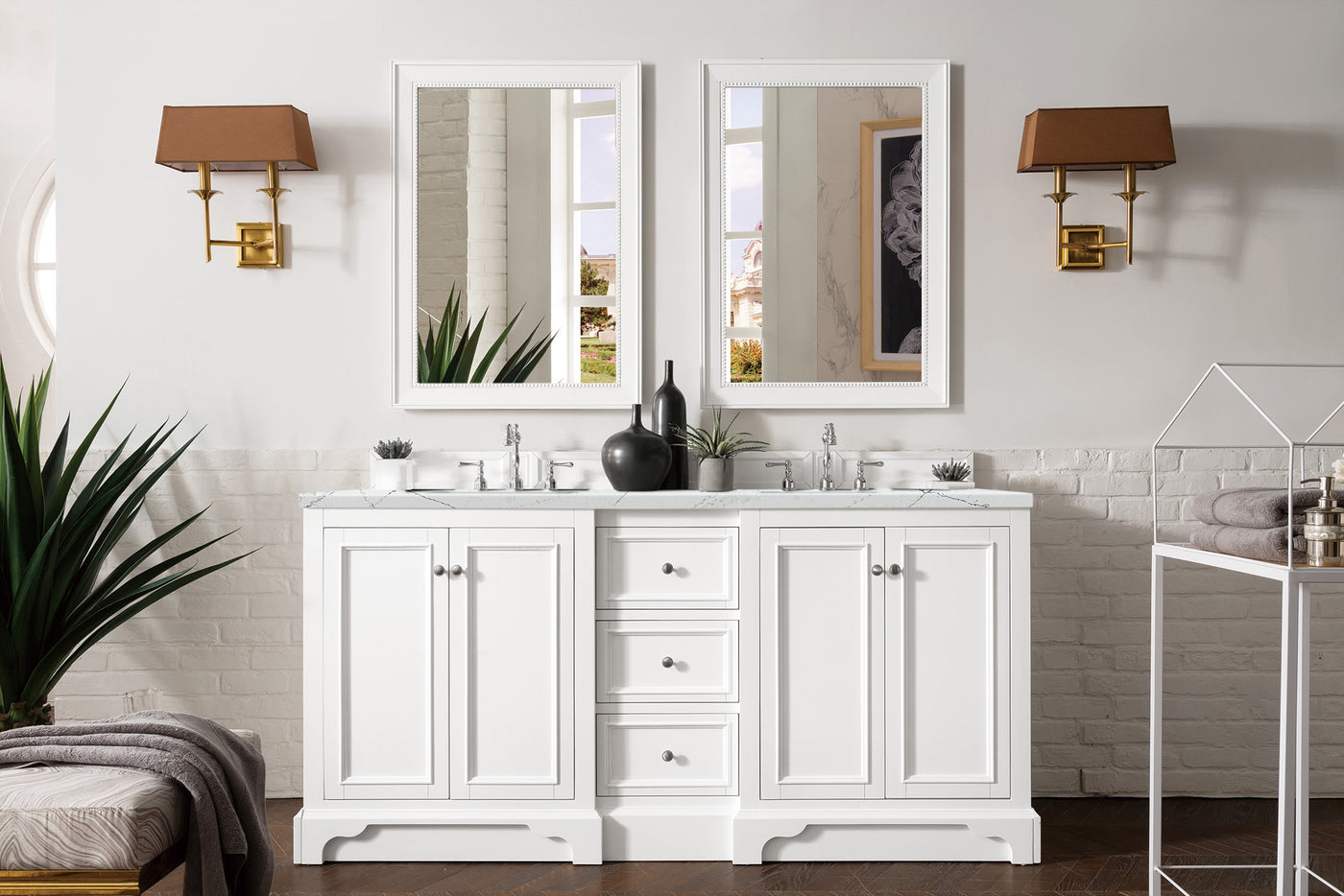 James Martin De Soto 72" Double Bathroom Vanity, Bright White, view 30