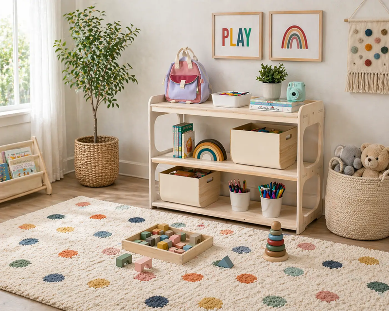RILEY- Open Sided Toy Shelf by Bush Acres