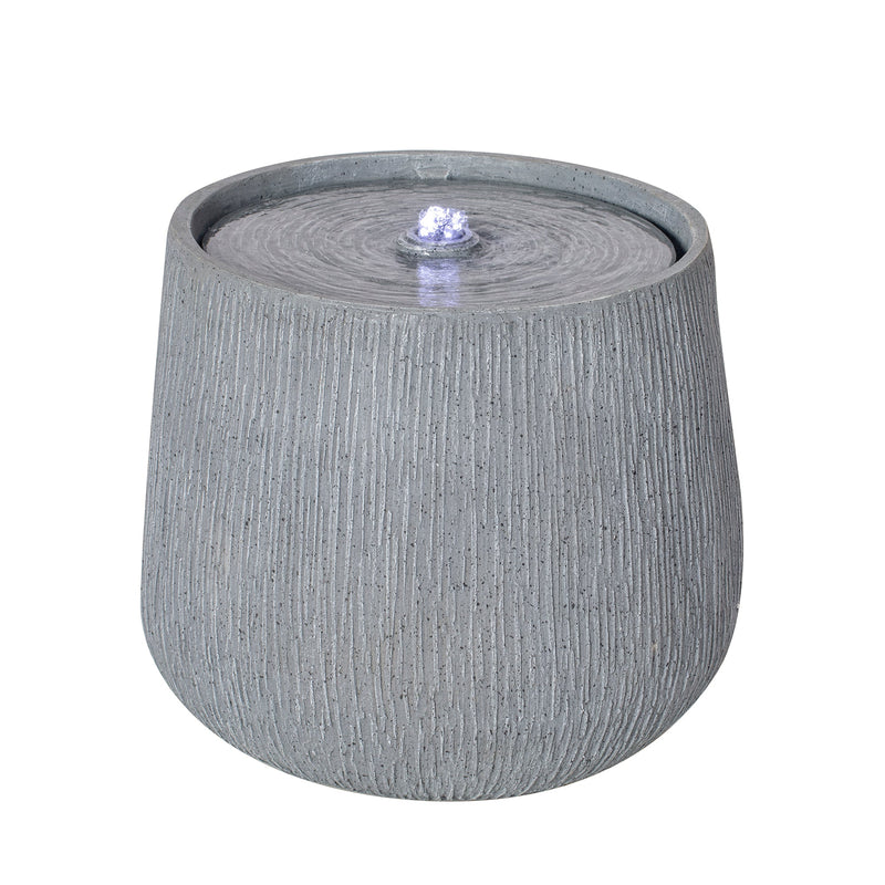 Resin Bubbler Fountain Outdoor Rippled Drum, photo 5 of 12