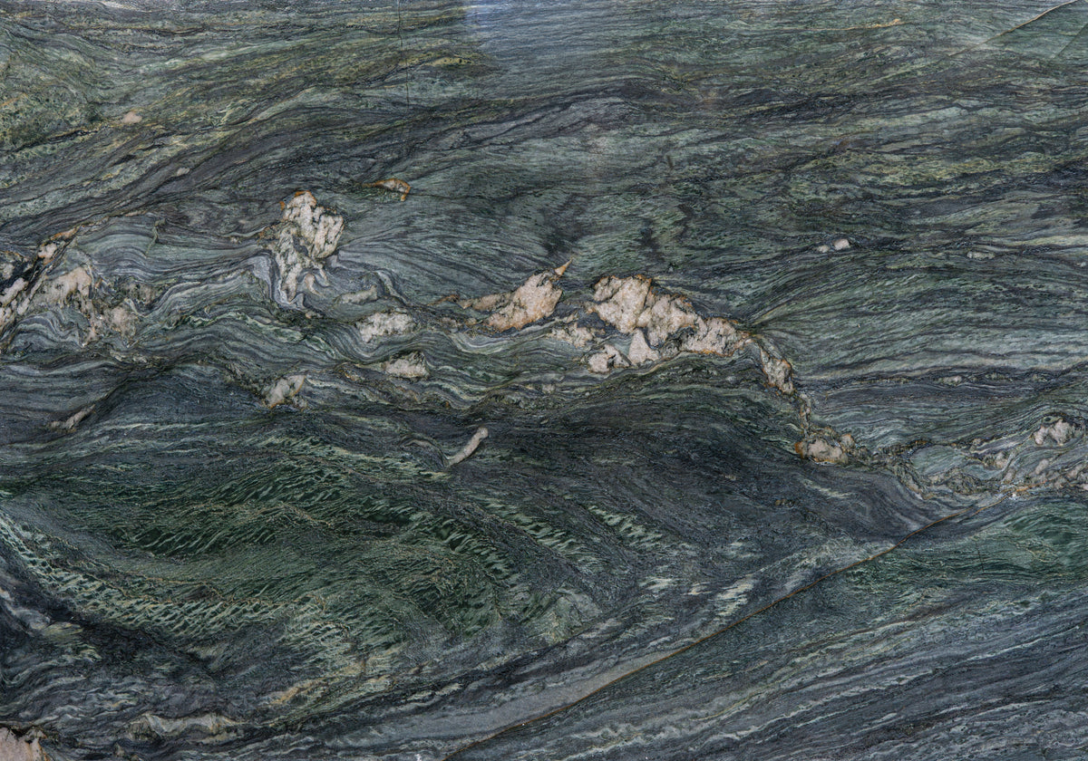 River Green Polished Granite Slab Random