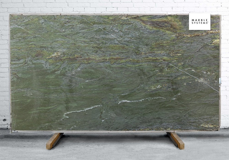 River Green Textured Quartzite Slab Random