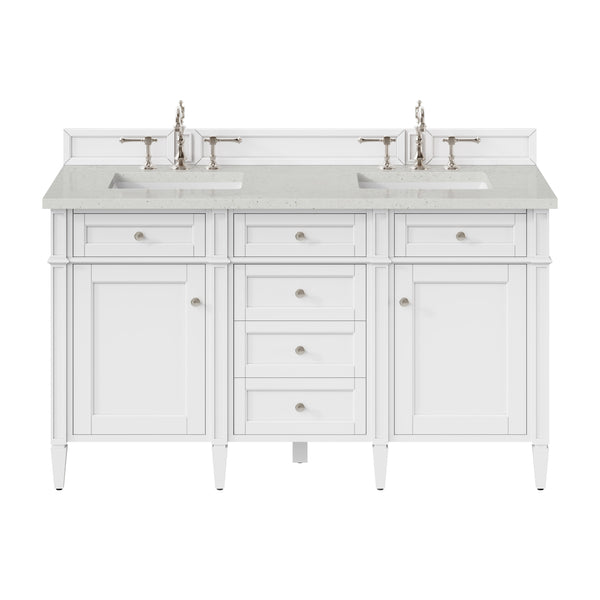 James Martin Brittany 60" Double Bathroom Vanity, Bright White