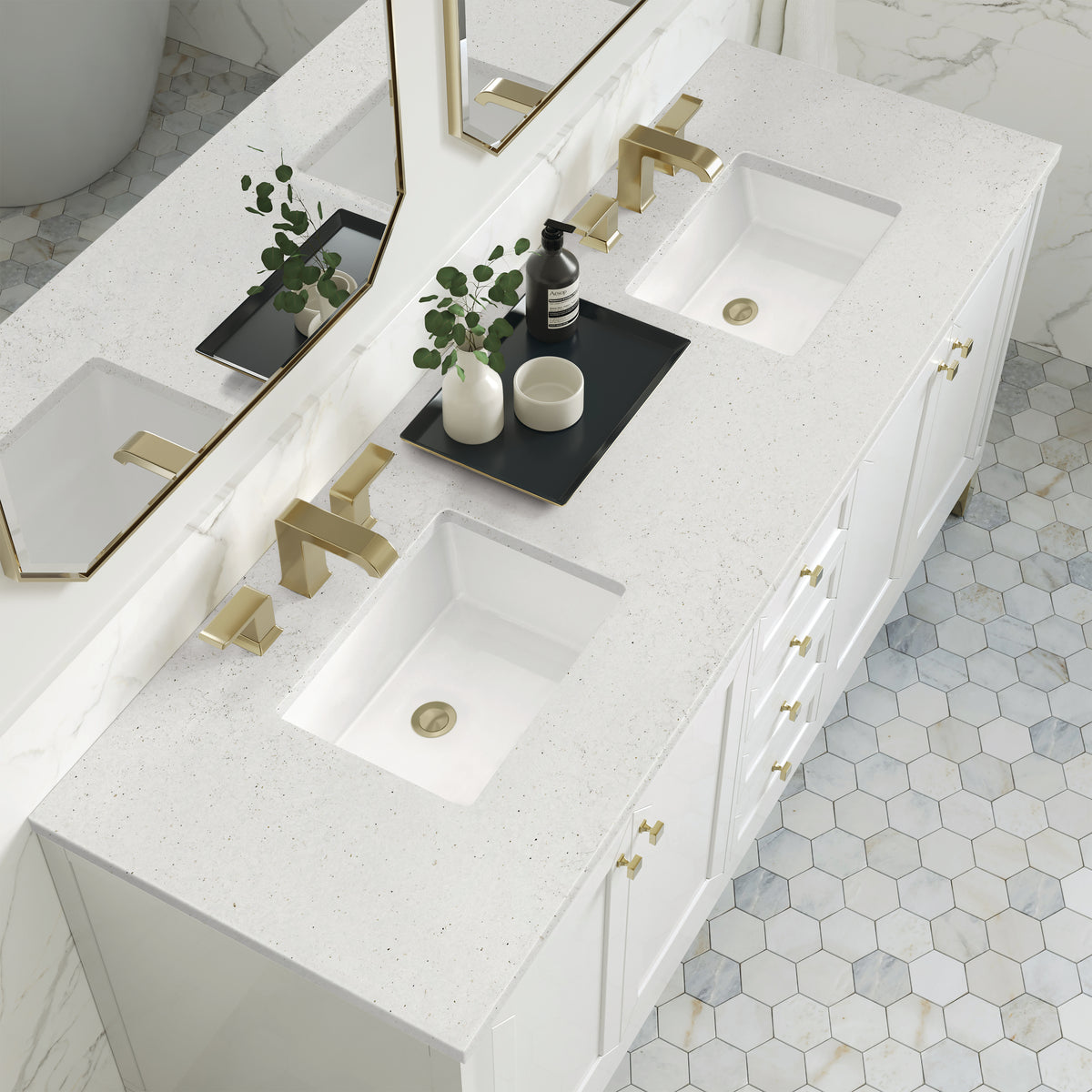 James Martin Chicago 72" Double Bathroom Vanity, Glossy White, view 32