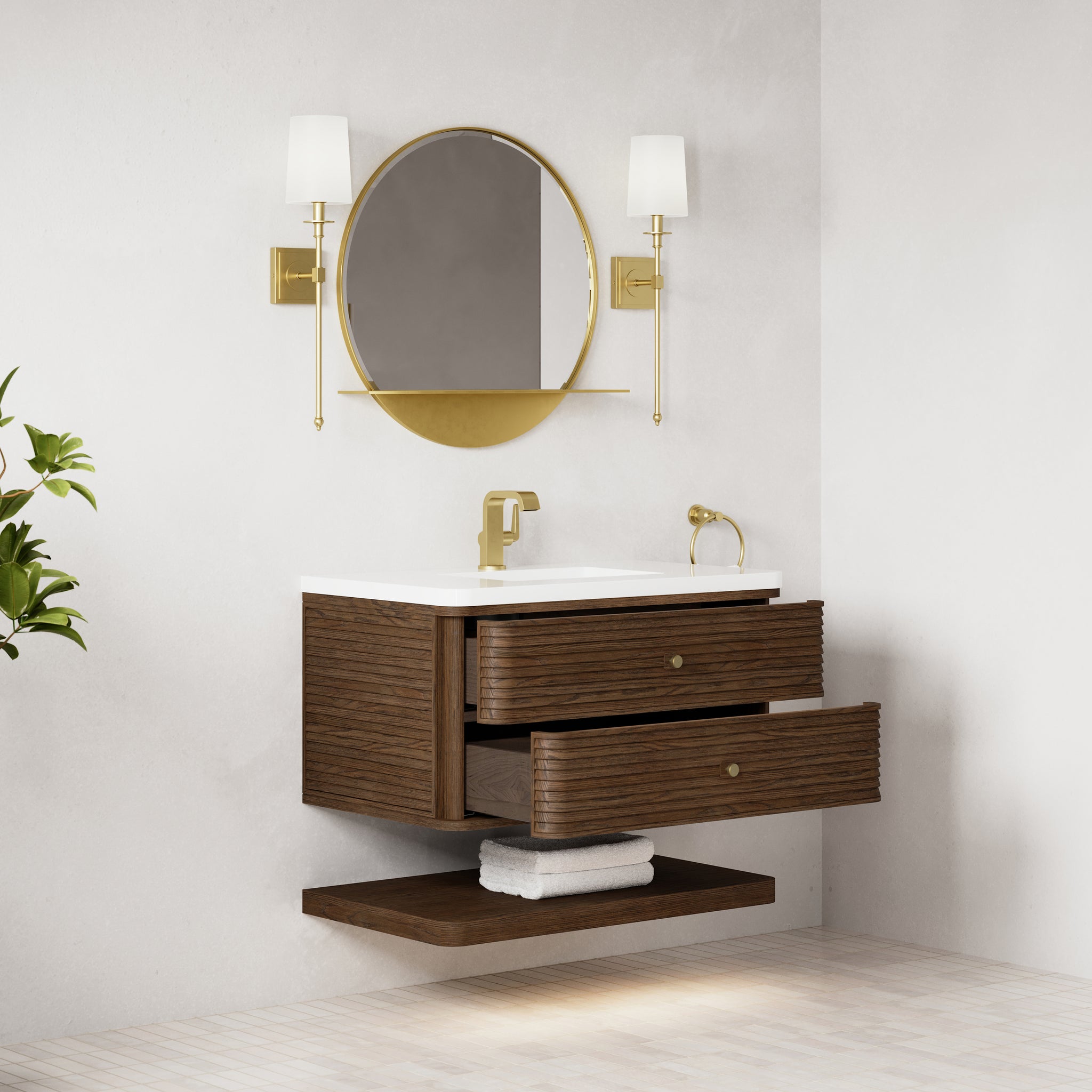 James Martin Allamari 36" Floating Single Bathroom Vanity, Sable by James Martin