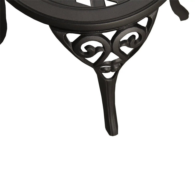 Black Ornate Outdoor Patio Garden Aluminum 3 Piece Bistro Set by Sharicks