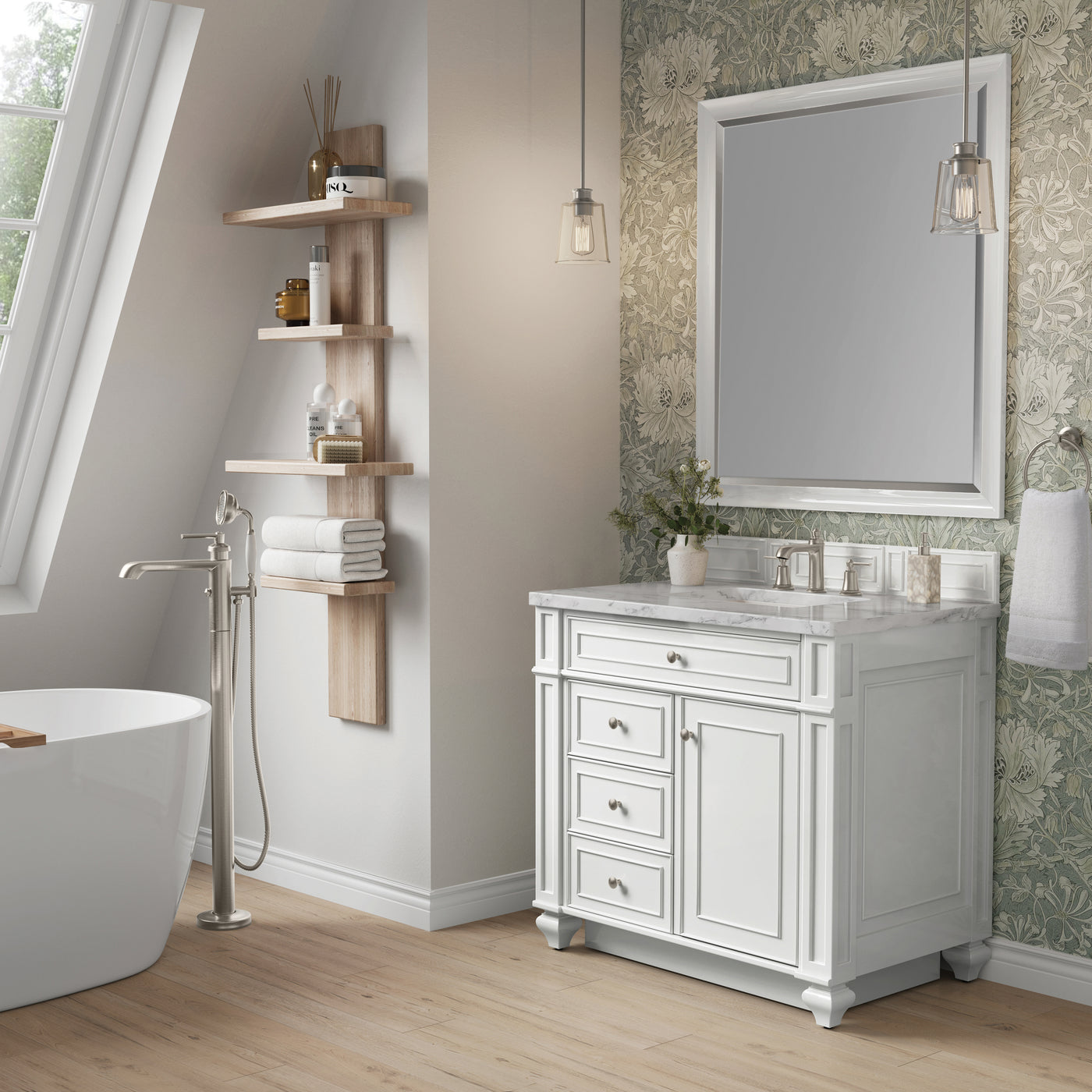 James Martin Bristol 36" Single Bathroom Vanity, Bright White, view 33