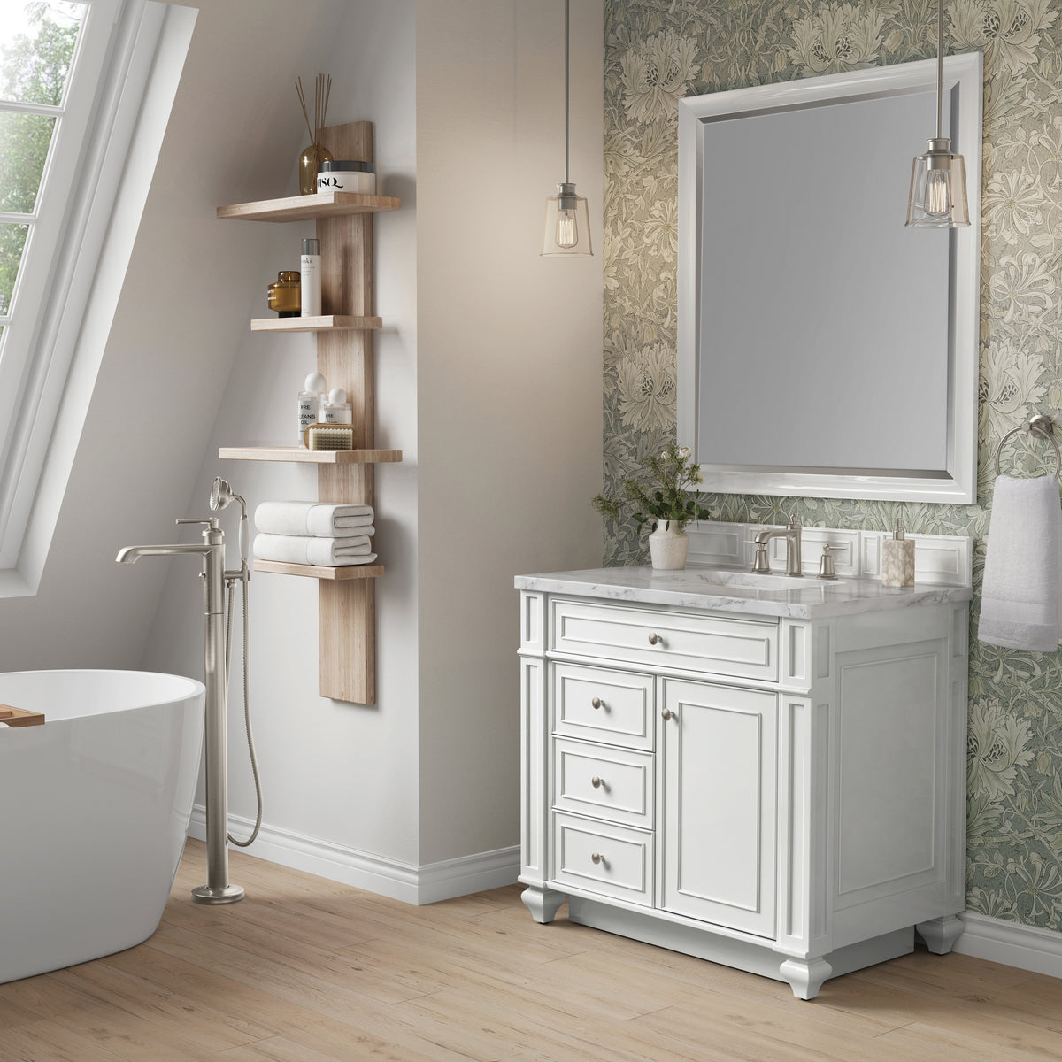 James Martin Bristol 36" Single Bathroom Vanity, Bright White, view 33