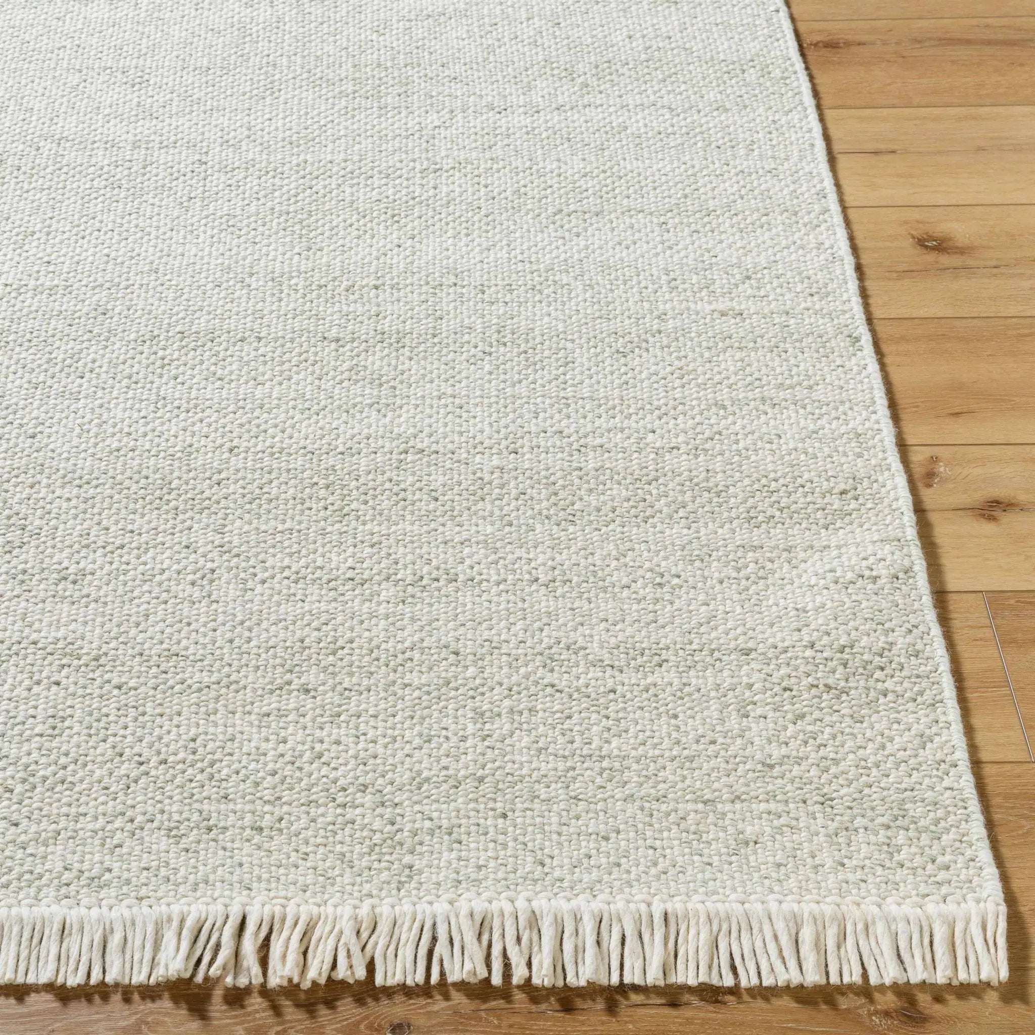 Sorell Sage Textured Weave Cottage Farmhouse Wool Handmade Area Rug - Clearance by Boutique Rugs