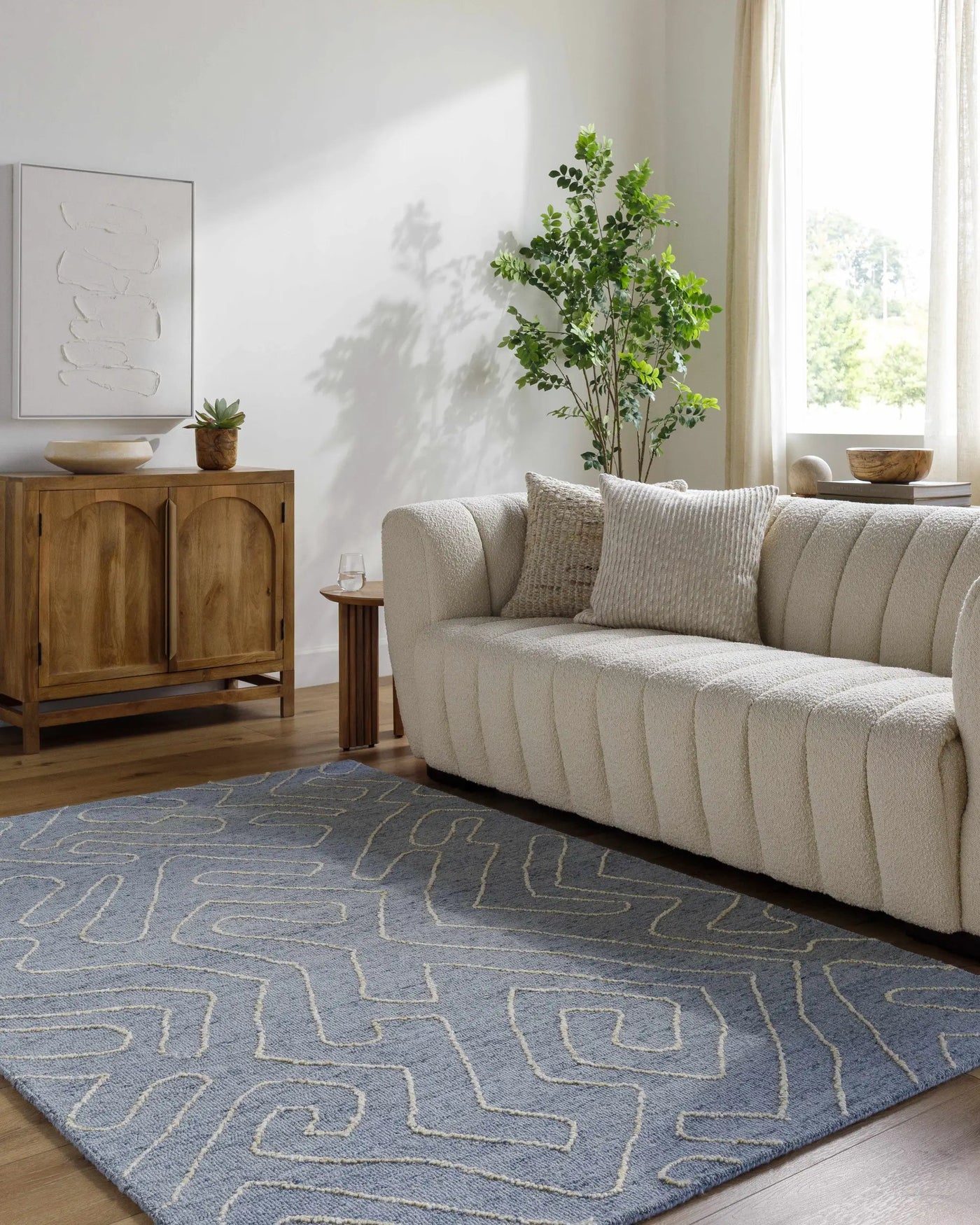 Raffi Slate Blue Area Rug - Clearance by Boutique Rugs