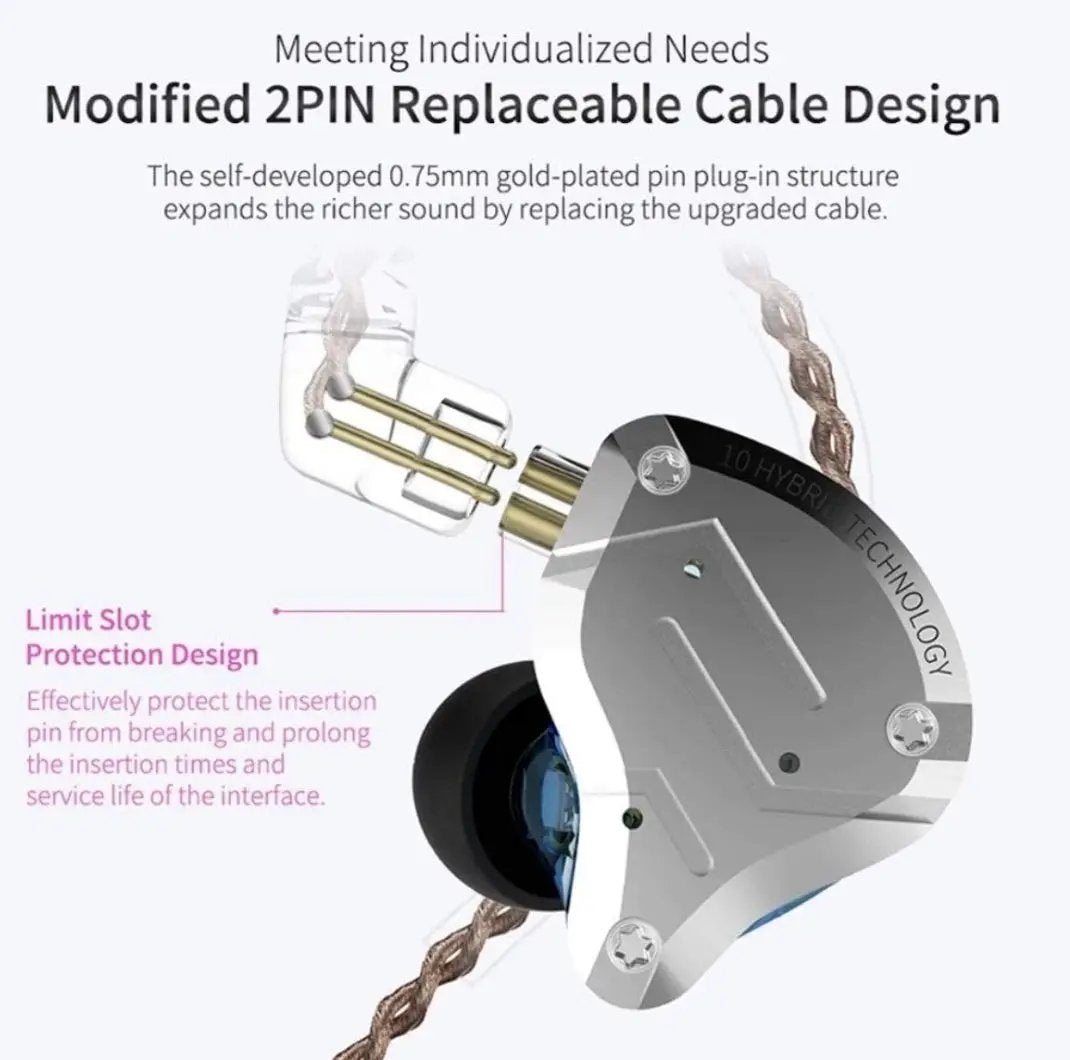 New KZ ZS10 Pro in Ear Monitor Earbuds Headphone, KZ Earbuds with 4BA by Selzalot