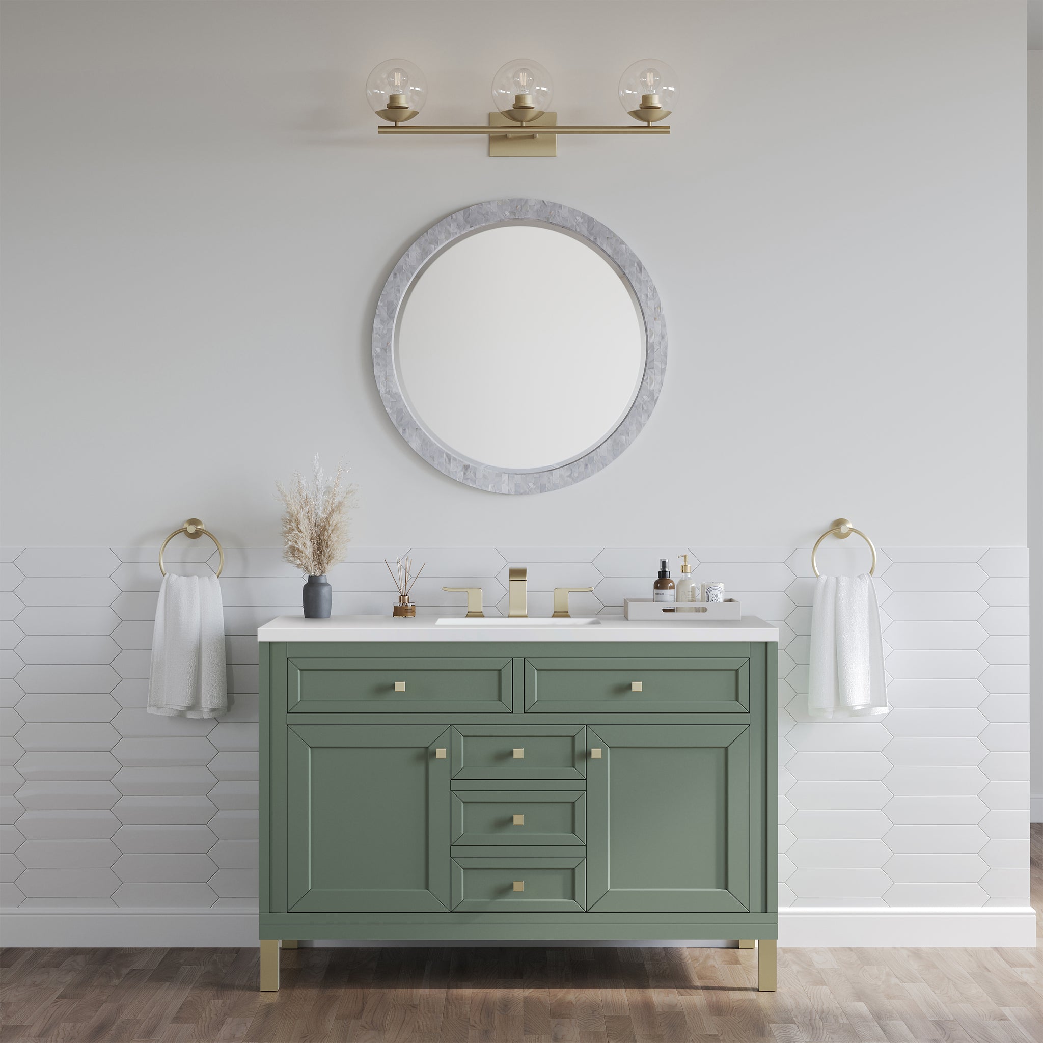 James Martin Chicago 48" Single Bathroom Vanity, Smokey Celadon by James Martin