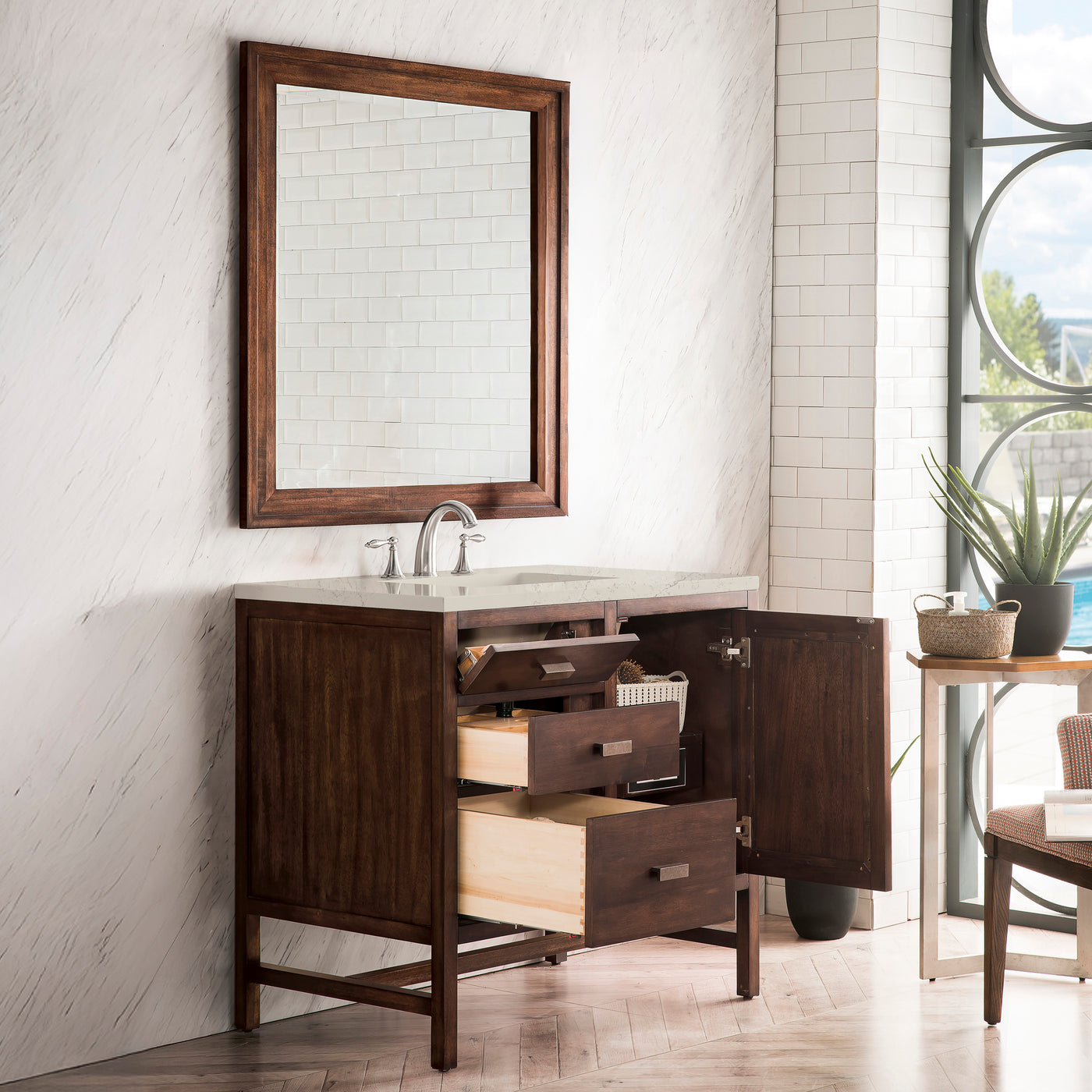James Martin Addison 36" Single Bathroom Vanity, Mid-Century Acacia by James Martin