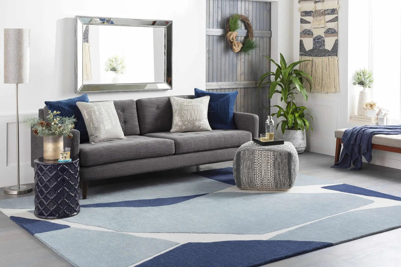 Robbins Modern Blue Wool Rug by Boutique Rugs