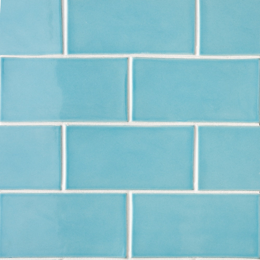 Turquoise Glossy Subway Ceramic Tiles 3x6 Ceramic Glossy 6x6 Tiles — 2