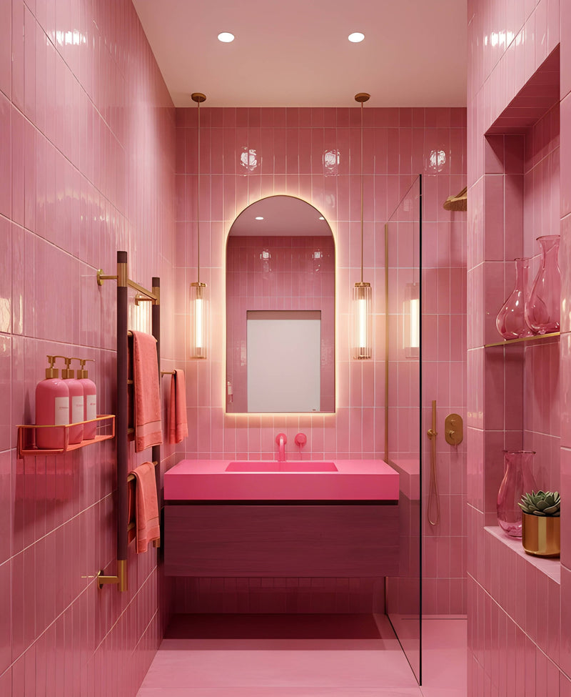 Roca Flow Velvet Pink Polished Ceramic Tiles 3x12 Ceramic Polished 3x12 Tiles — 5