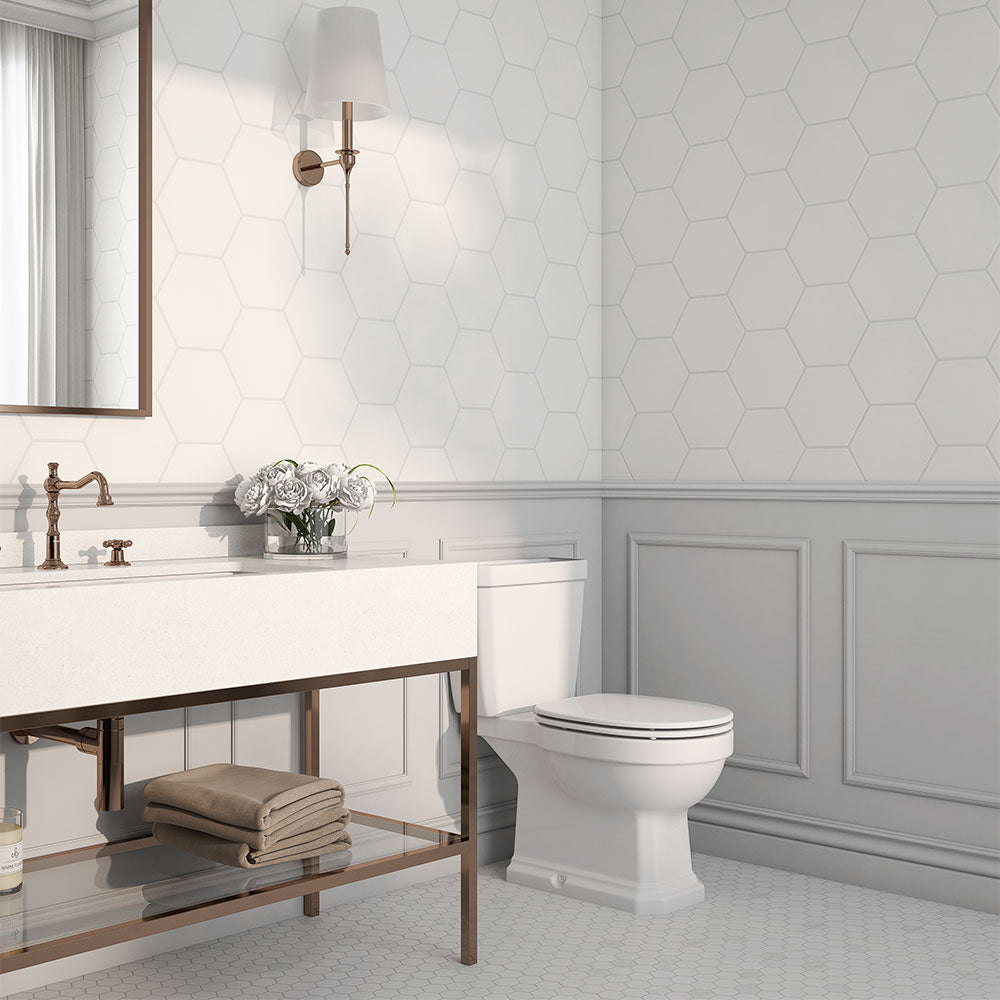 Roca Flow White Matte Ceramic Tiles 8x9 Ceramic Matte 8x8 Tiles — 2