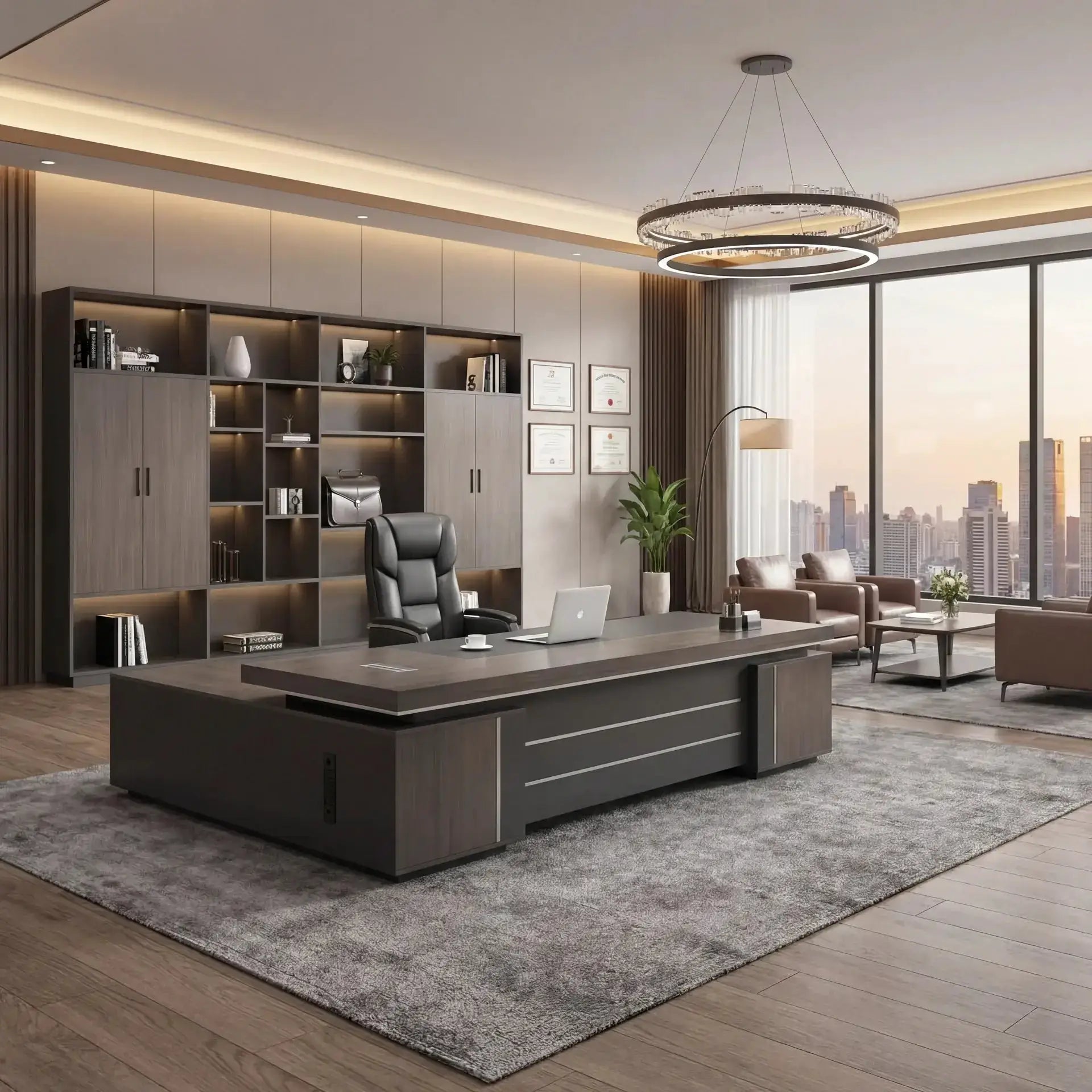 August · Modern Executive L-Shaped Desk by Arc Grove