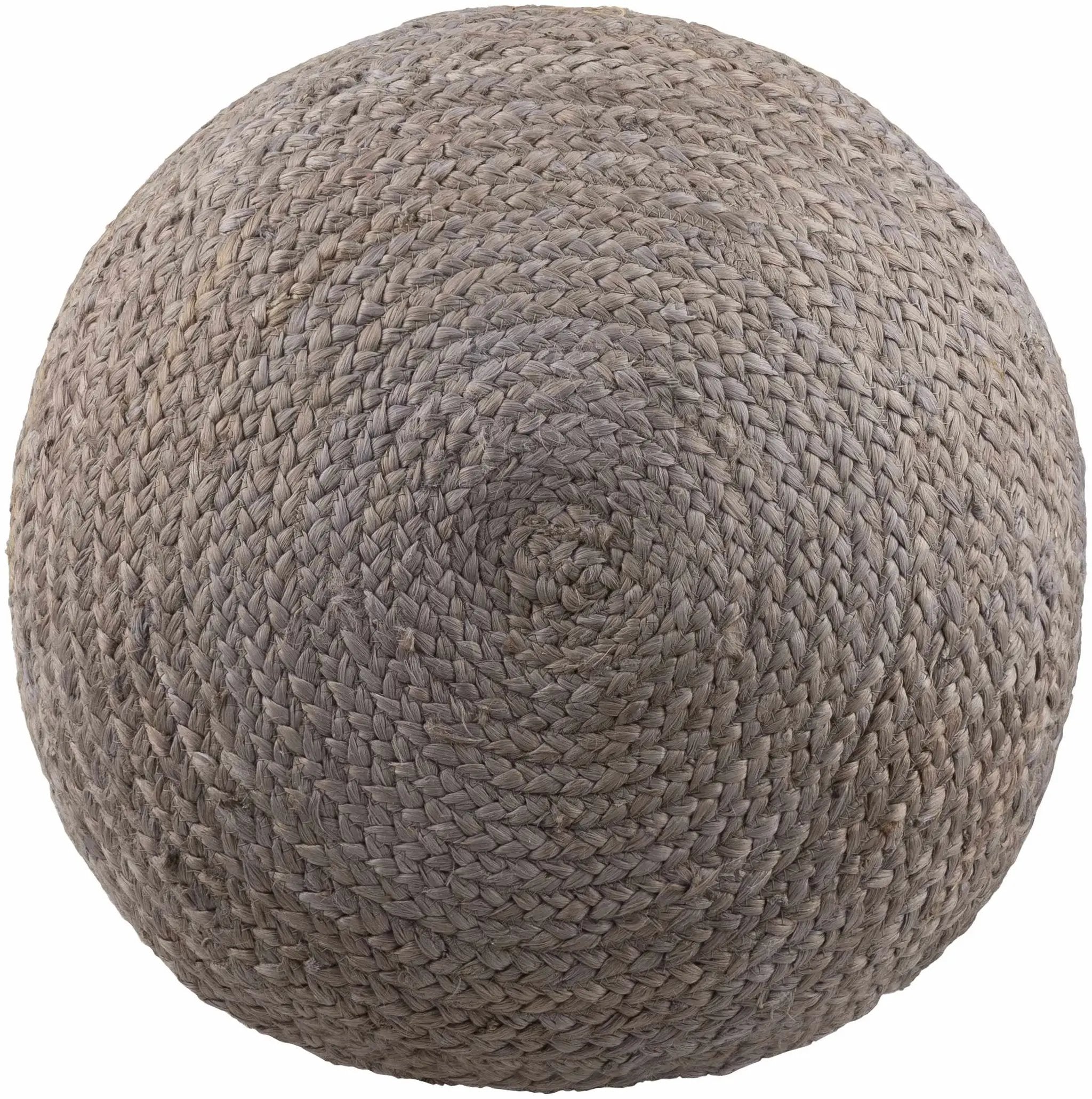 Rockaway Gray Knitted Jute Pouf by Boutique Rugs