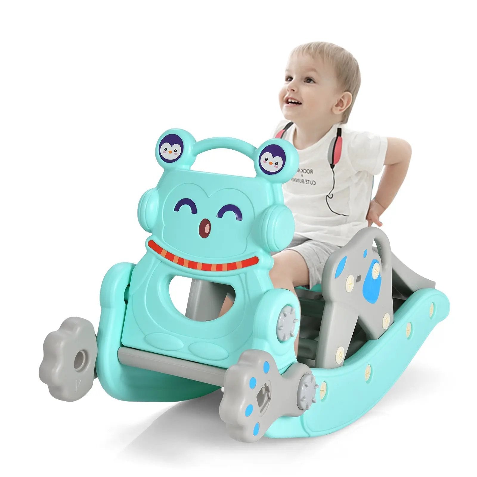 4-in-1 Rocking Horse and Slide Set for Kids by DirectDeals