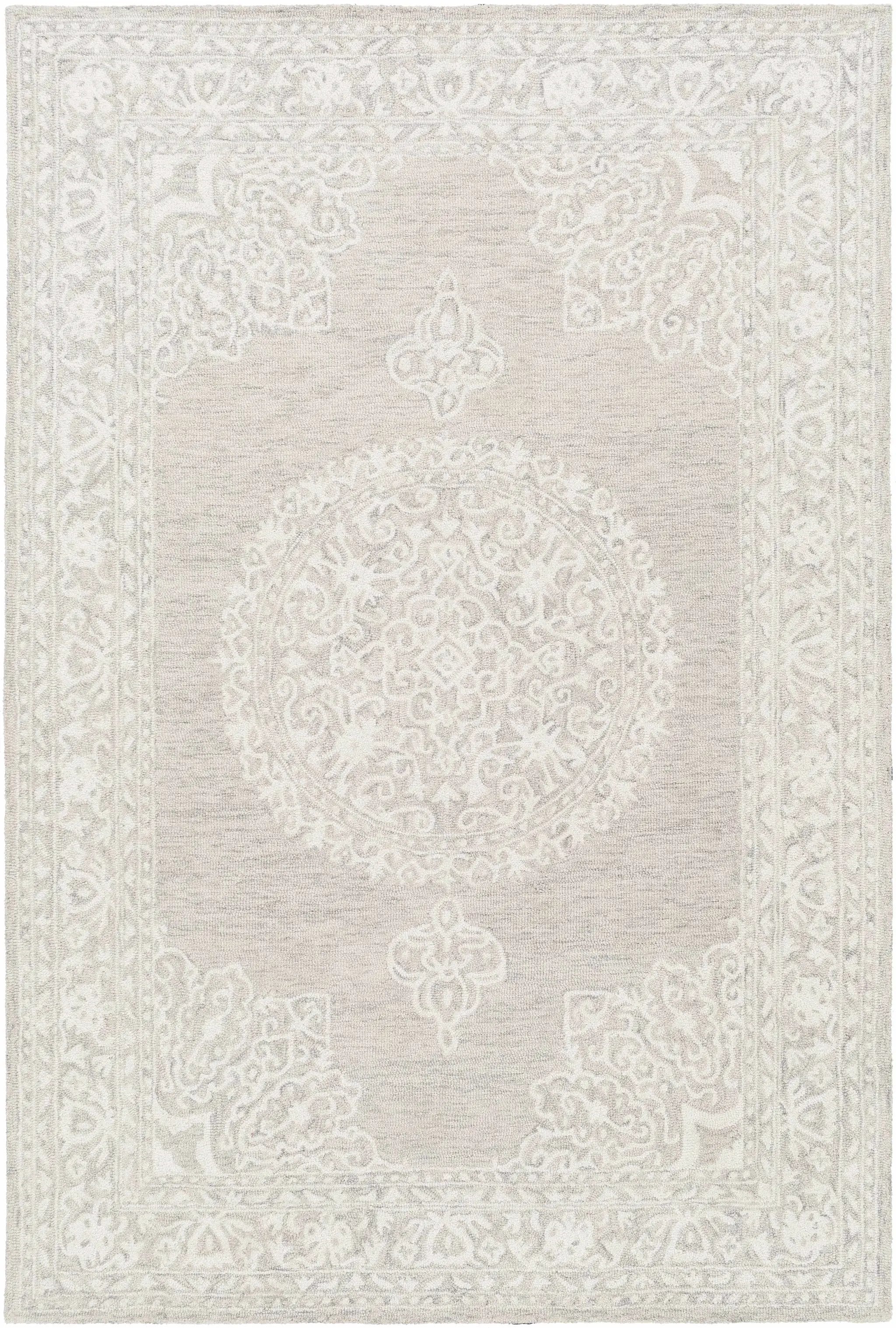 Roessleville Cream Wool Area Rug by Boutique Rugs
