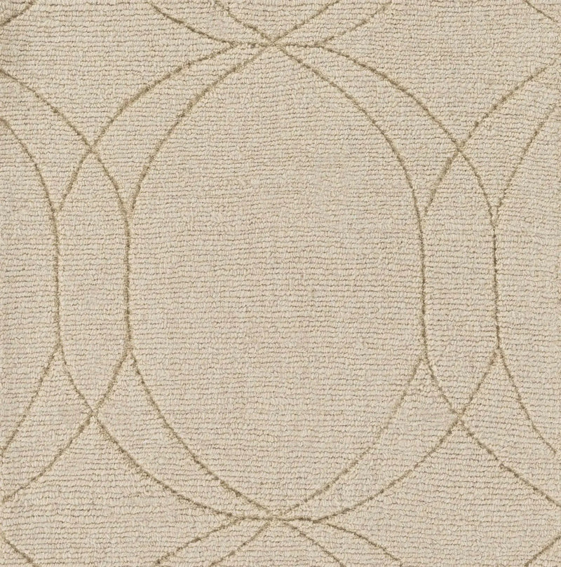 Rolfe Tan Circles Wool Rug - Clearance by Boutique Rugs