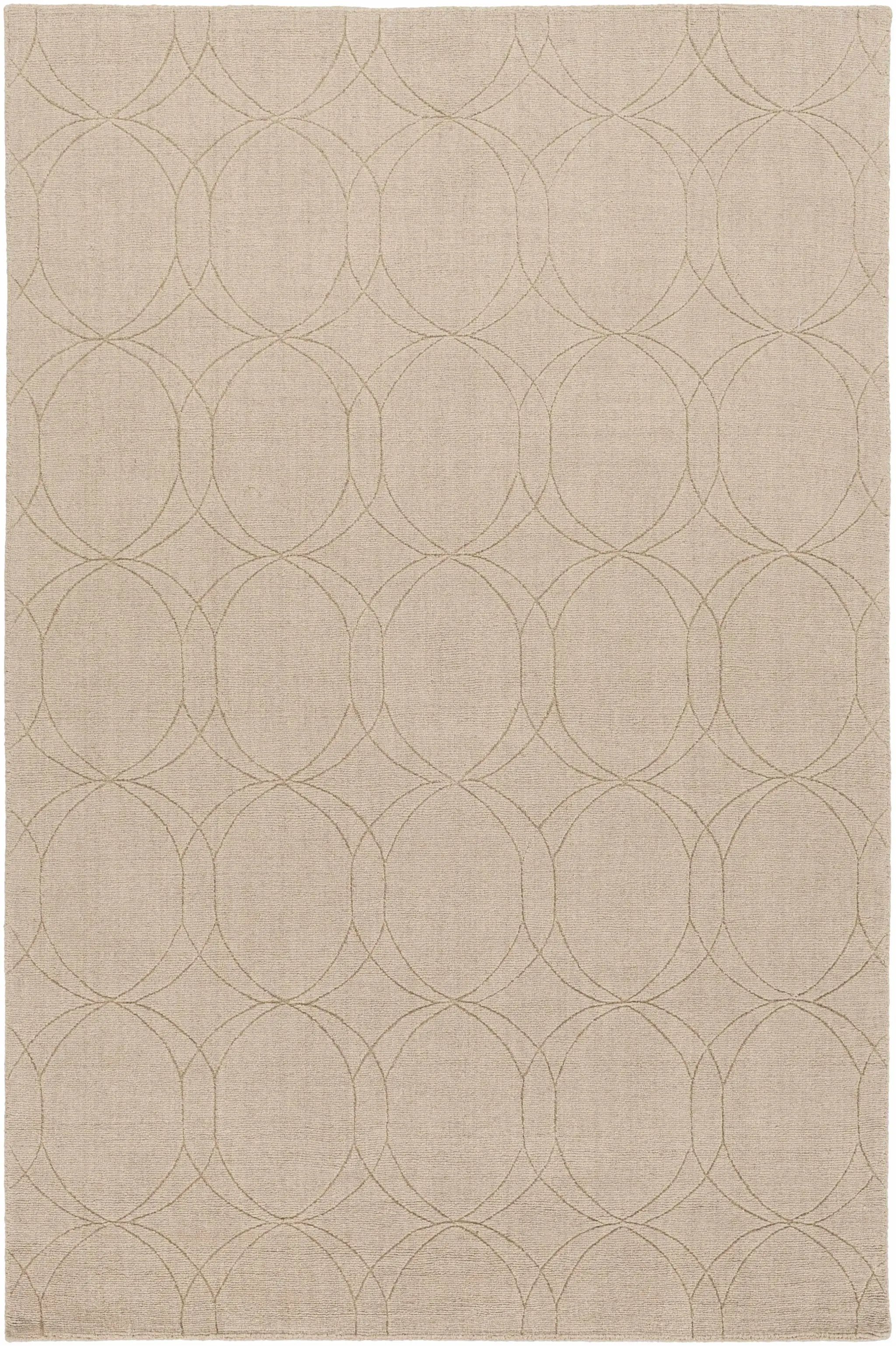 Rolfe Tan Circles Wool Rug - Clearance by Boutique Rugs