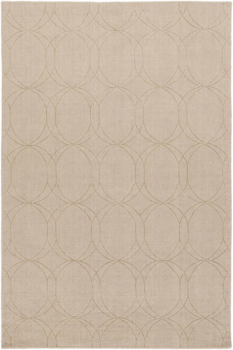 Rolfe Tan Circles Wool Rug - Clearance by Boutique Rugs