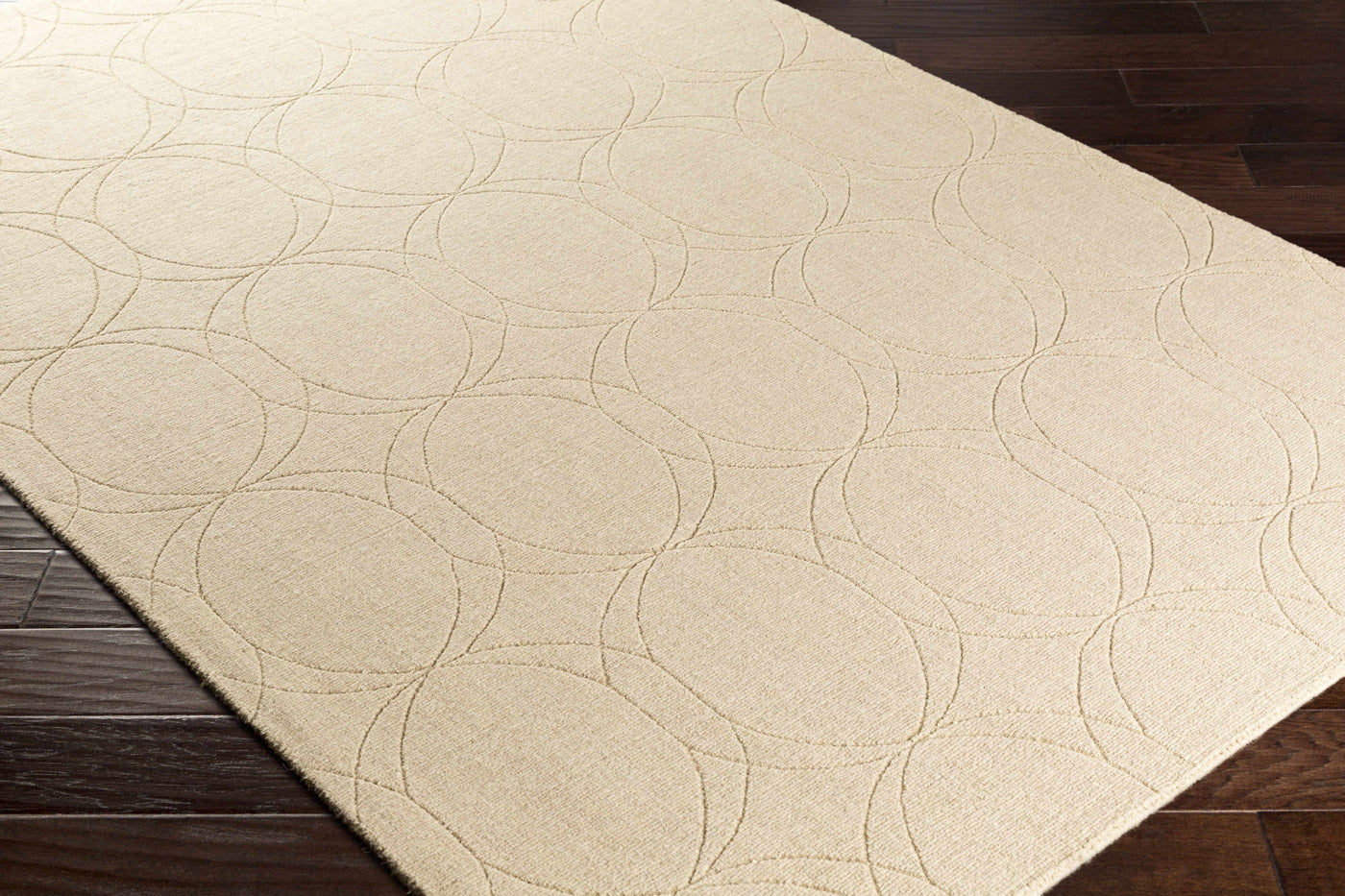 Rolfe Tan Circles Wool Rug - Clearance by Boutique Rugs