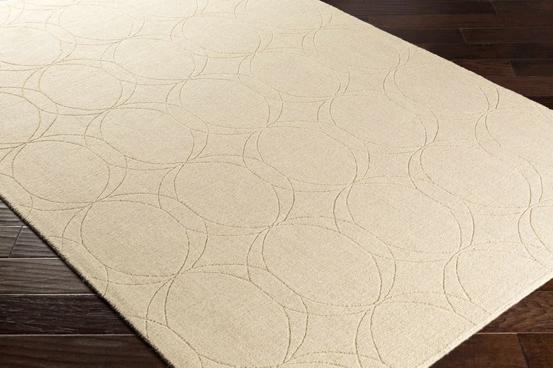 Rolfe Tan Circles Wool Rug - Clearance by Boutique Rugs