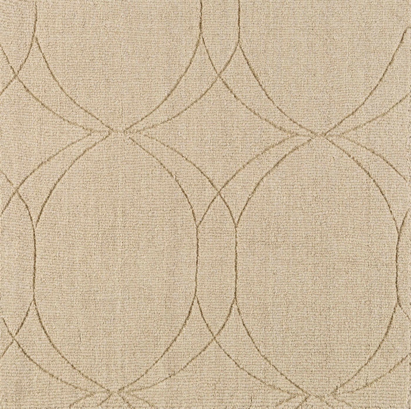 Rolfe Tan Circles Wool Rug - Clearance by Boutique Rugs