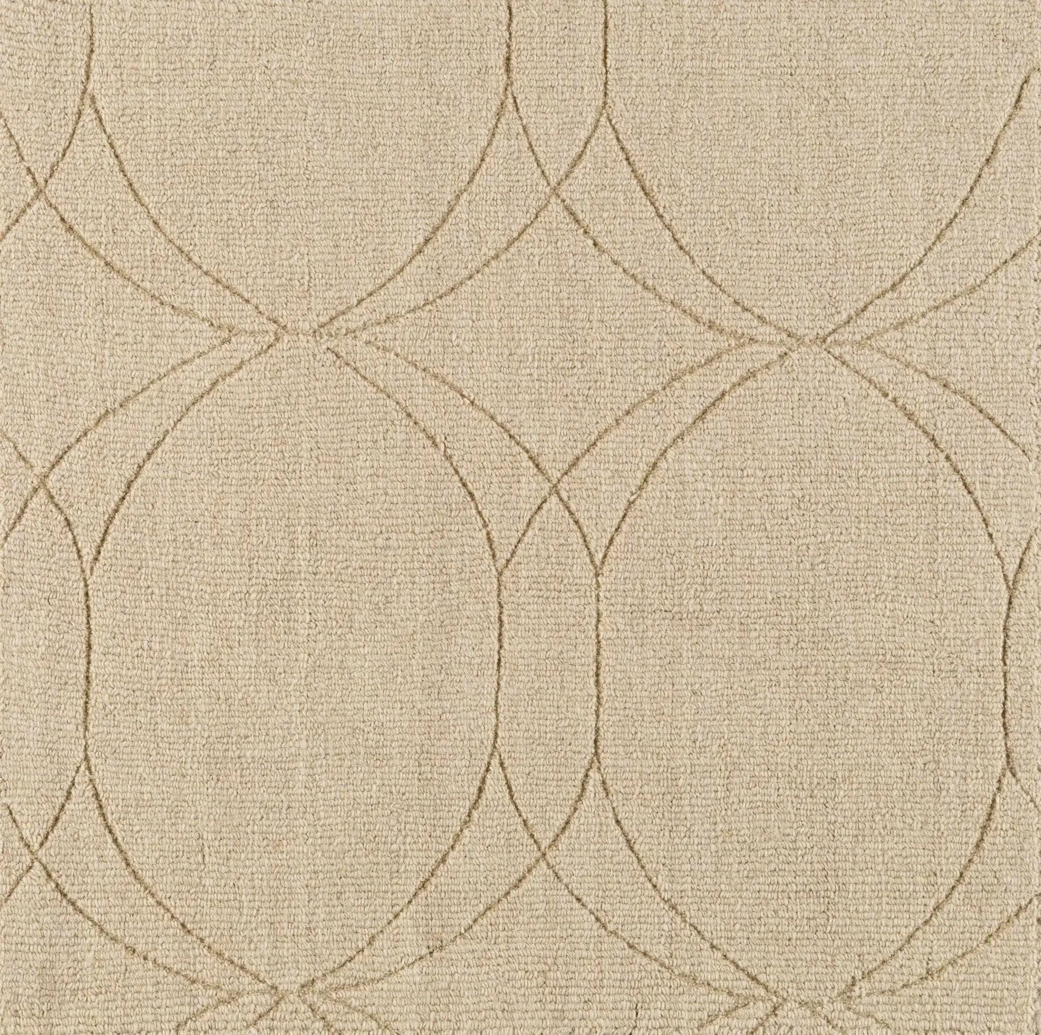 Rolfe Tan Circles Wool Rug - Clearance by Boutique Rugs